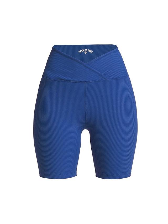 Womens Rib-Knit V-Waist Bike Shorts Product Image