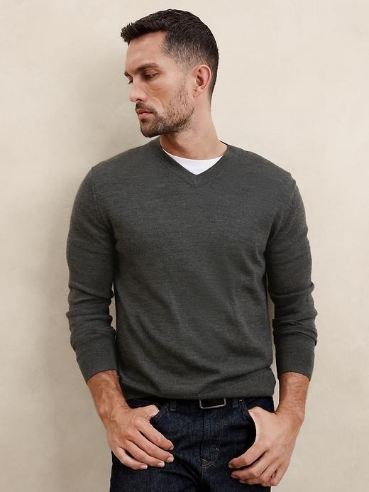 Merino V-Neck Sweater Product Image