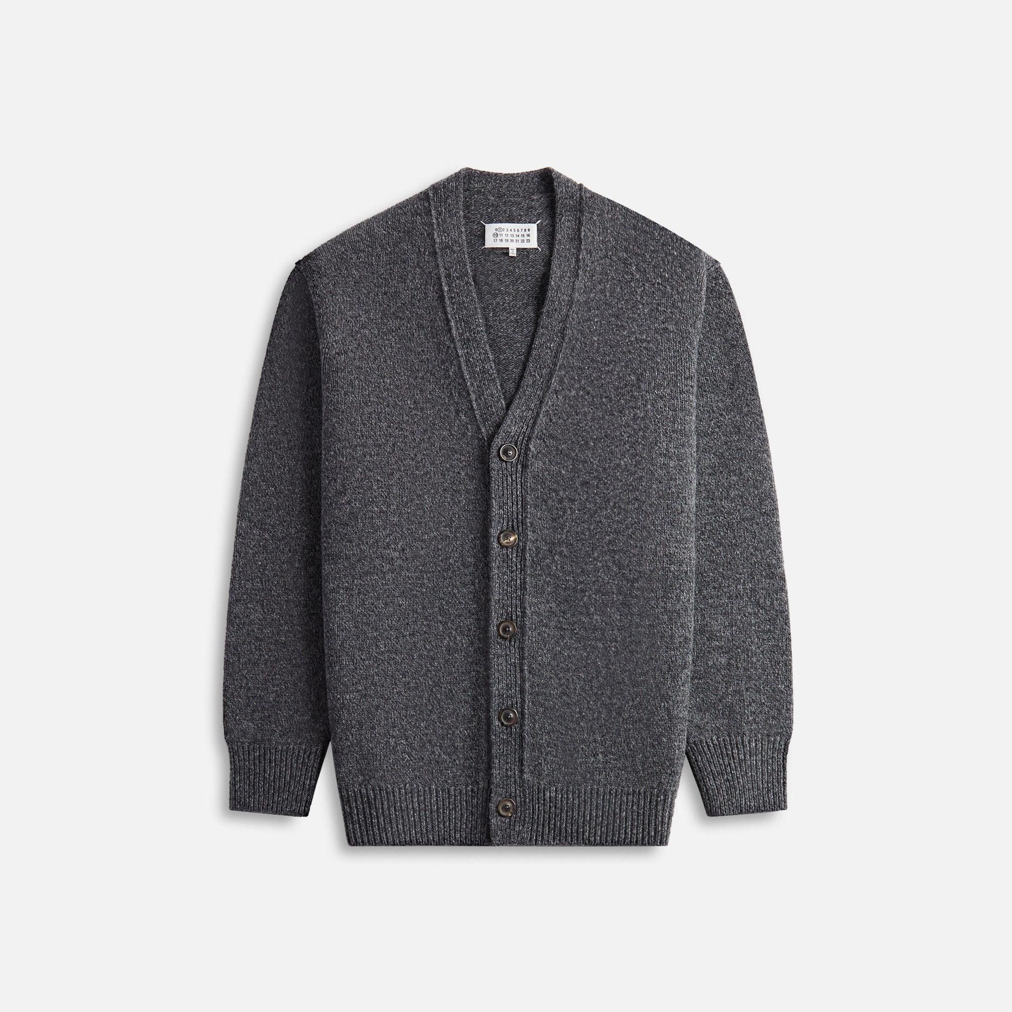 Maison Margiela 5-Gauge Shetland Cardigan - Dark Grey Male Product Image