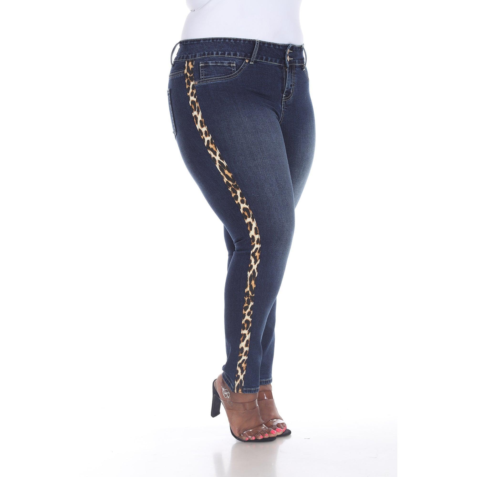 Super Stretch Denim with Cheetah Pannel - Plus Product Image