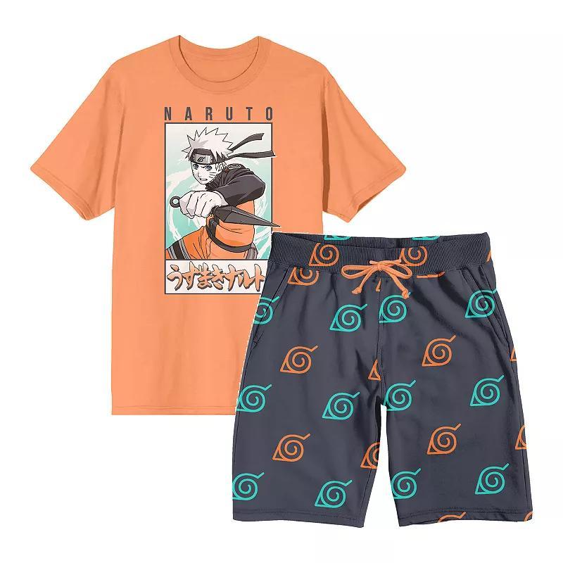 Mens Naruto Classic Pajama Top & Pajama Bottom Set Product Image