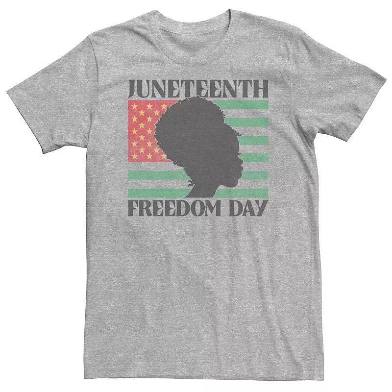 Big & Tall Americana Juneteenth Freedom Day Flag Silhouette Tee, Mens Athletic Grey Product Image