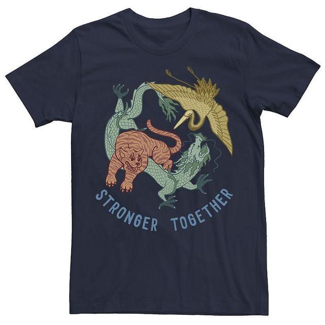 Mens Stronger Together Inspirational Animal Tee Blue Product Image