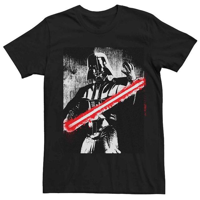 Mens Star Wars Darth Vader Lightsaber Dark Portrait Graphic Tee Product Image