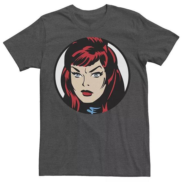 Mens Marvel Black Widow Big Face Graphic Tee Dark Grey Product Image