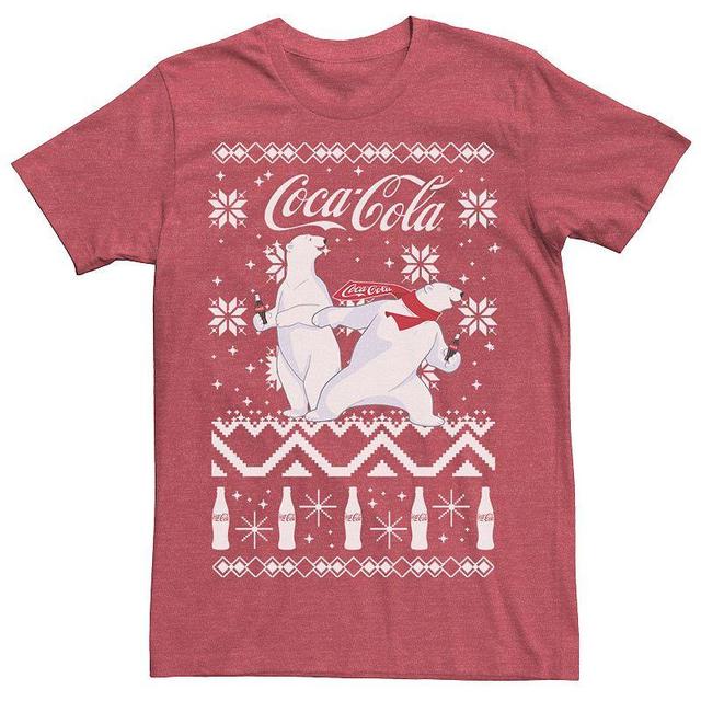 Mens Coca Cola Bear Slide Christmas Patterns Logo Tee Red Grey Product Image