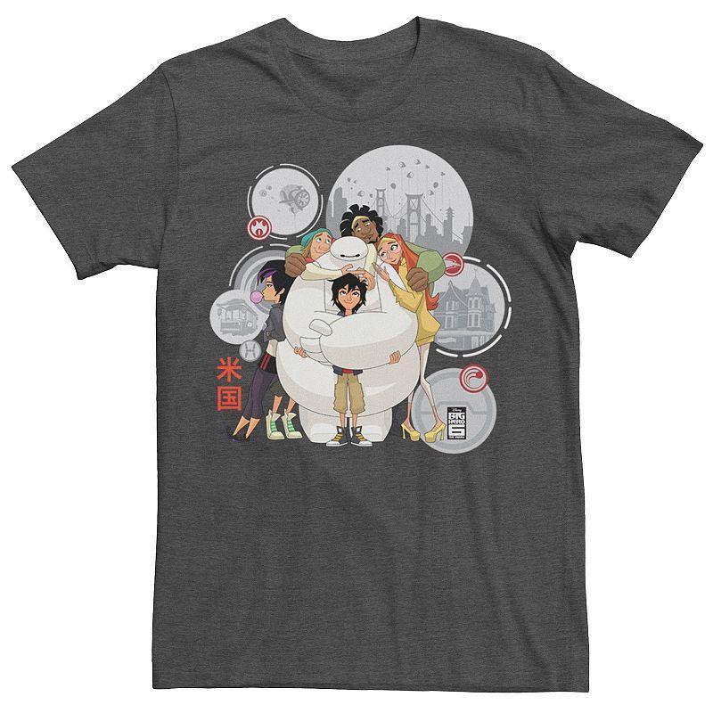 Disneys Big Hero 6 TV Series Baymax Hugs Mens Tee Grey Heather Product Image