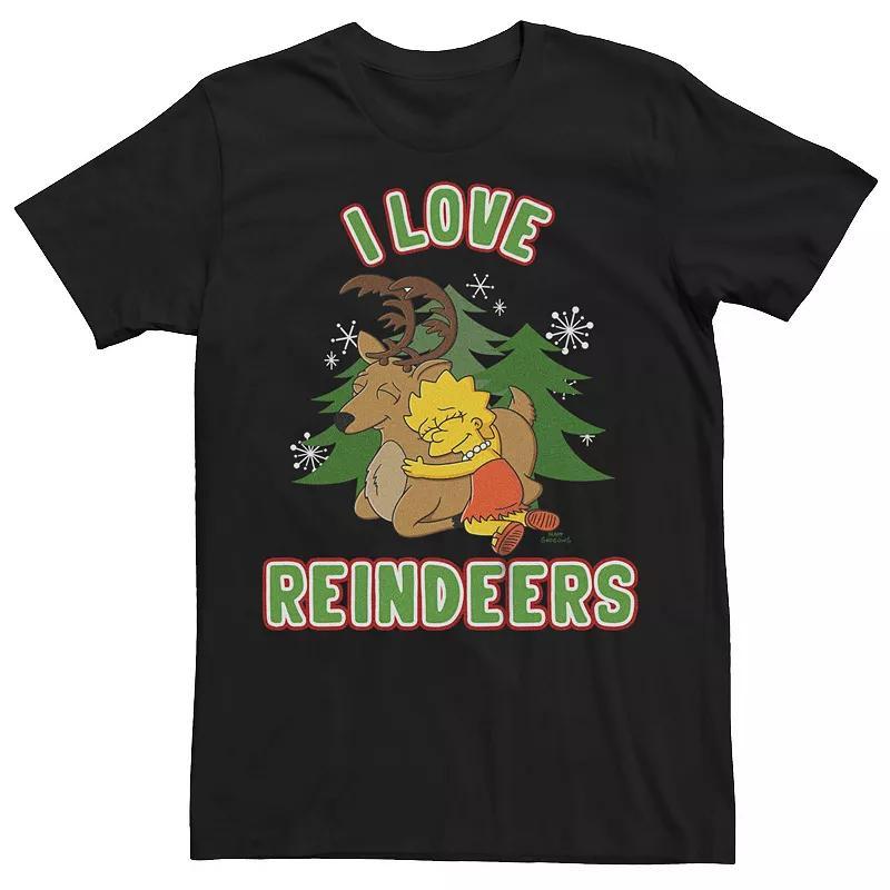 Mens The Simpsons Lisa I Love Reindeers Graphic Tee Product Image