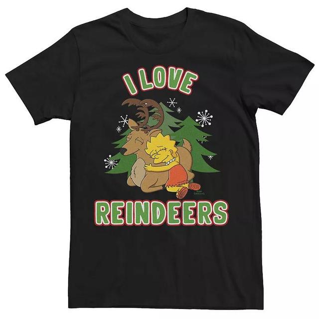 Mens The Simpsons Lisa I Love Reindeers Graphic Tee Product Image