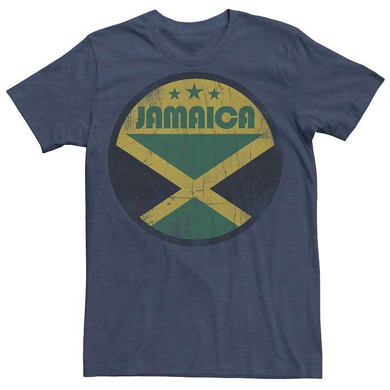 Mens Jamaica Circle Graphic Tee Navy Grey Product Image