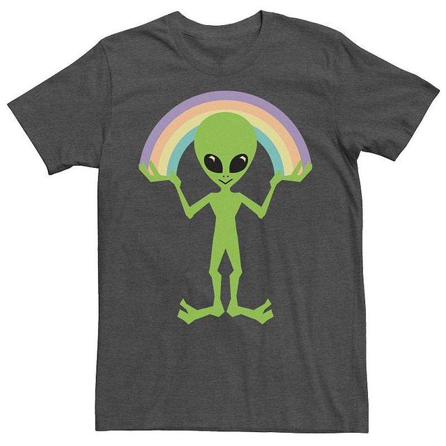 Mens Alien Rainbow Graphic Tee Dark Grey Product Image