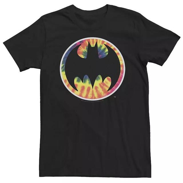 Big & Tall DC Comics Pride Batman Rainbow Tie-Dye Logo Tee, Mens Product Image