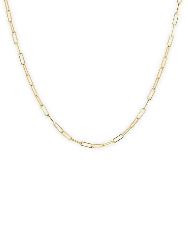 Womens 14K Yellow Gold Paper Clip Chain Necklace Product Image