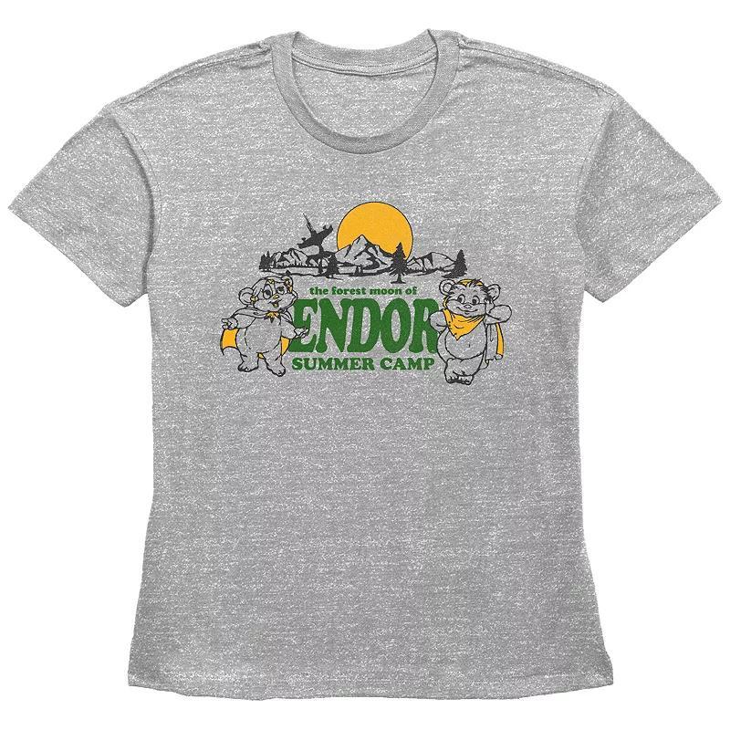 Womens Star Wars Endor Summer Camp Basic Fit Graphic Tee, Girls Grey Gray Product Image