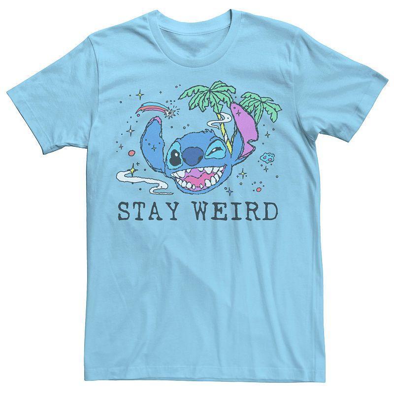 Mens Lilo & Stitch Trippy Stitch Big Face Tee Light Blue Product Image