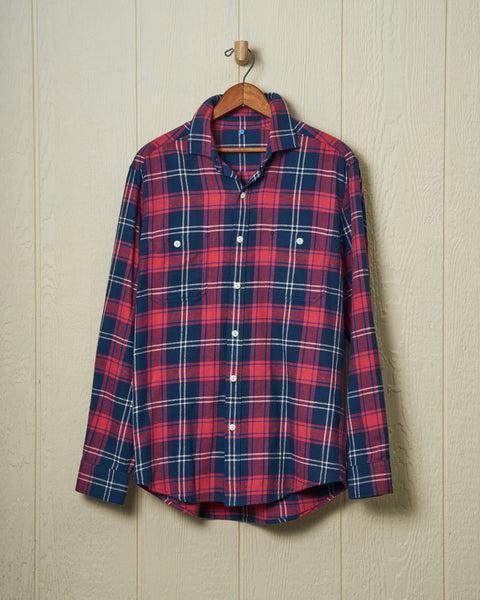 Flannel Chore Shirt in Weathered Red/Navy Plaid Product Image