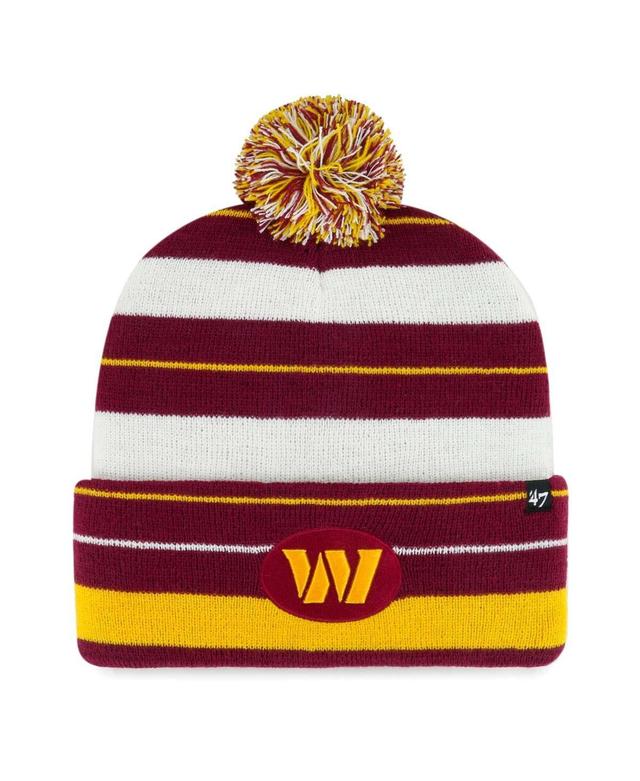 Mens 47 Brand Burgundy Washington Commanders Powerline Cuffed Knit Hat with Pom Product Image