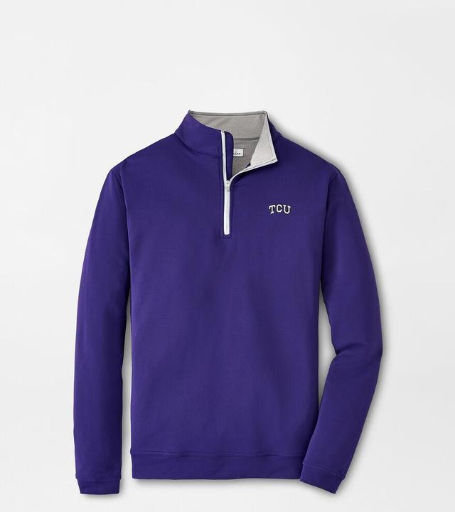 Peter Millar Mens TCU Perth Performance Quarter-Zip | Color: Purple | Size: M Product Image