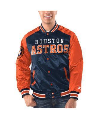 Mens Starter Navy Houston Astros Varsity Satin Full-Snap Jacket - Navy Product Image