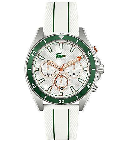 Lacoste Mens Manisail Chronograph White Silicone Strap Watch Product Image