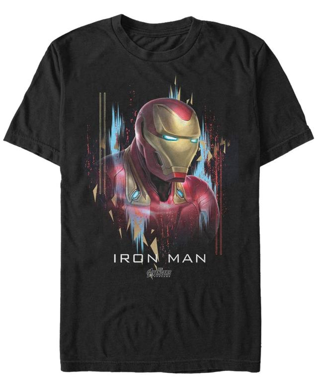 Marvel Mens Avengers Endgame Distorted Ironman Portrait Short Sleeve T-Shirt Product Image