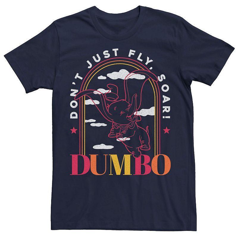 Disneys Dumbo Mens Line Art Dont Just Fly Soar Tee Blue Product Image