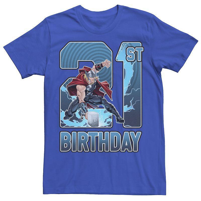 Fifth Sun Mens Marvel Thor 21st Birthday Short Sleeve T-Shirt Product Image