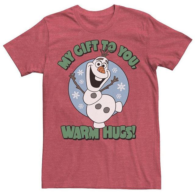 Disneys Frozen Olaf My Gift To You Warm Hugs Portrait Mens Tee Red Grey Product Image