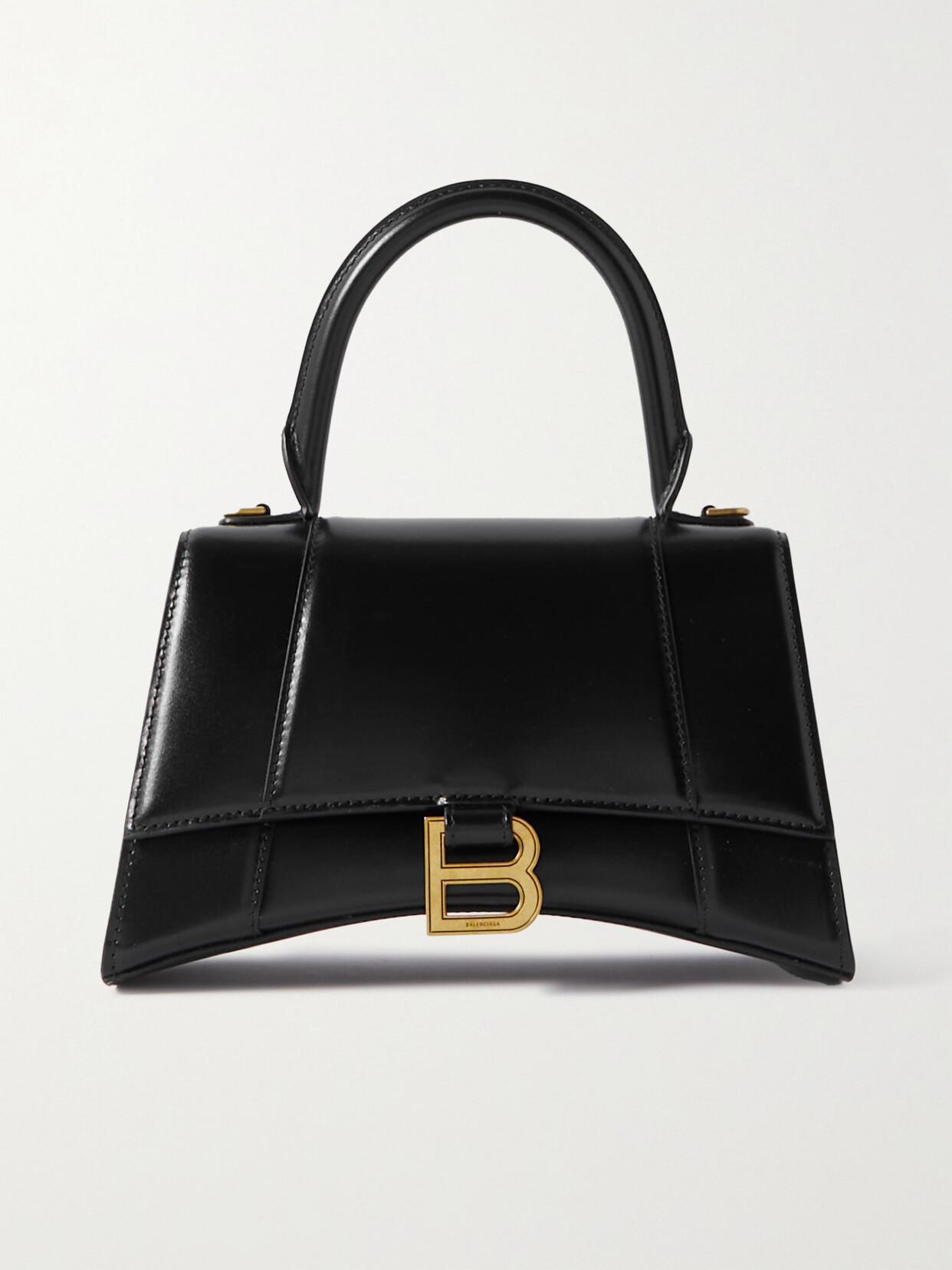 Hourglass Leather Tote In Black Product Image