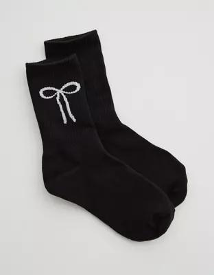 Aerie Ribbed Cotton Crew Socks Product Image