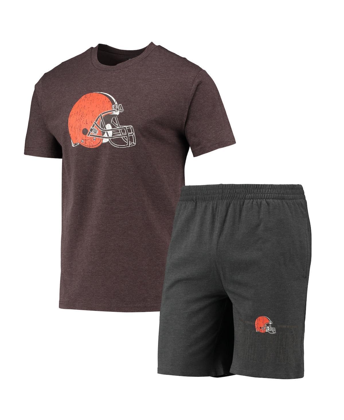 Mens Concepts Sport Brown/Charcoal Cleveland Browns Meter T-Shirt & Shorts Set Product Image