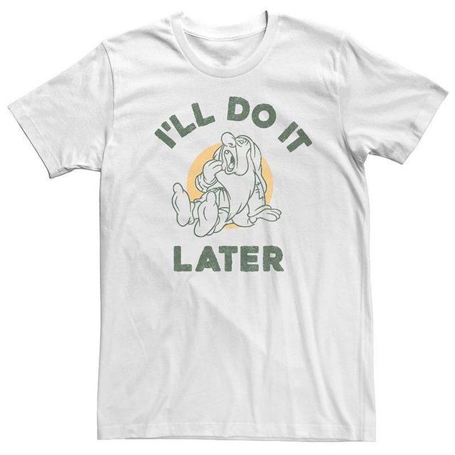 Disneys Snow Sleepy Ill Do it Later Mens Graphic Tee Product Image