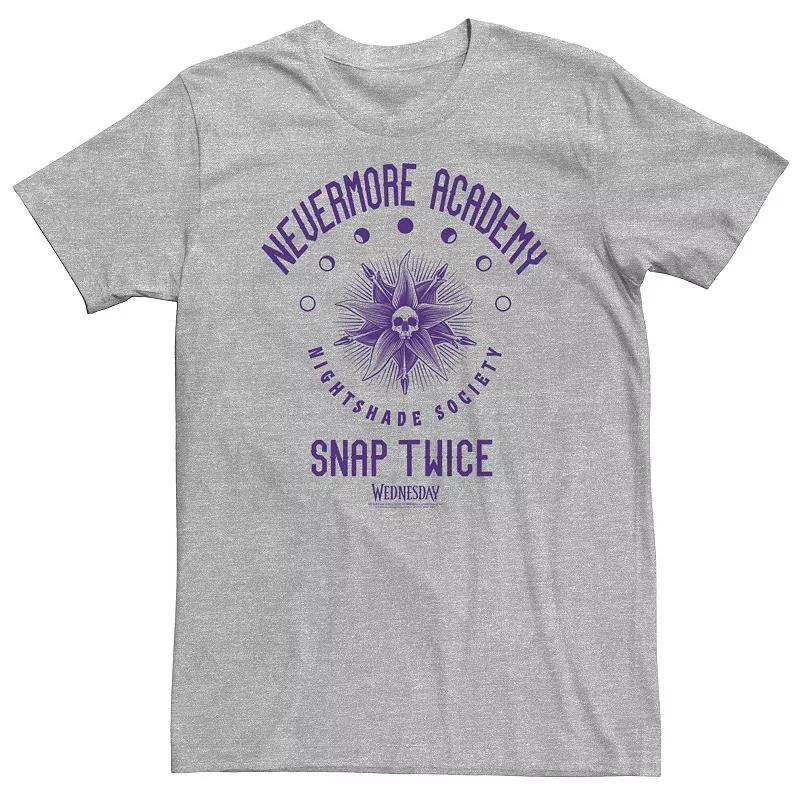 Big & Tall Wednesday Nevermore Academy Snap Twice Logo Tee, Mens Product Image