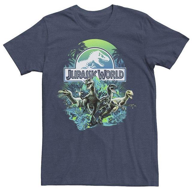 Mens Jurassic World Raptor Group Shot Title Logo Tee Grey Product Image