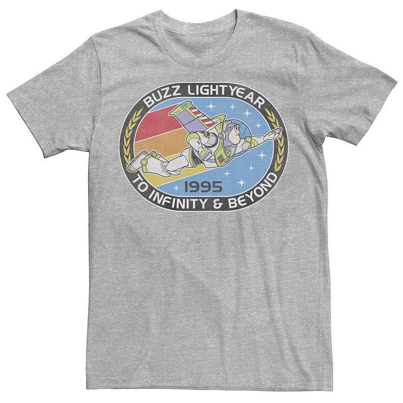 Disney / Pixars Toy Story Buzz Lightyear Mens To Infinity Badge Tee Athletic Grey Product Image