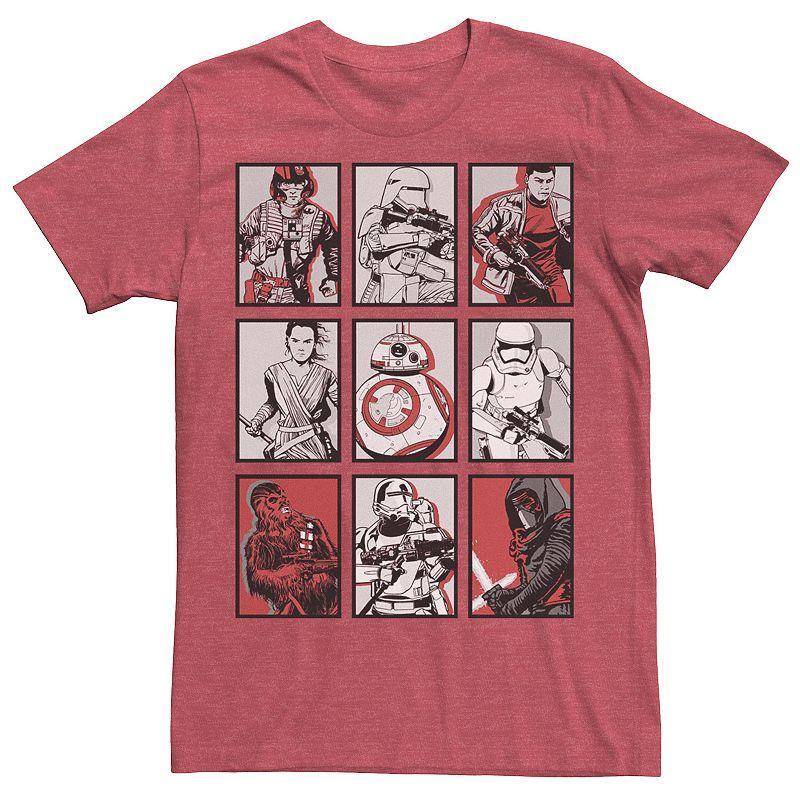 Mens Star Wars Force Awakens Pop Art Poster Graphic Tee Red Grey Product Image