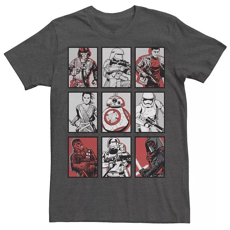 Mens Star Wars Force Awakens Pop Art Poster Graphic Tee Red Grey Product Image