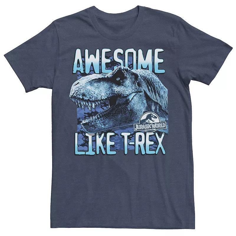 Mens Jurassic World Two Awesome Lke T-Rex Tee Med Blue Product Image