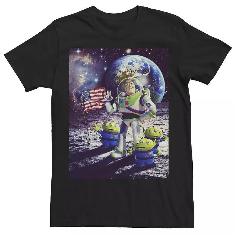 Big & Tall Disney / Pixar Toy Story Buzz and Aliens On The Moon Photo Tee, Mens, Size: XL Tall, Grey Product Image