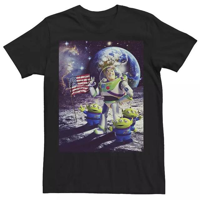 Big & Tall Disney / Pixar Toy Story Buzz and Aliens On The Moon Photo Tee, Mens Grey Heather Product Image