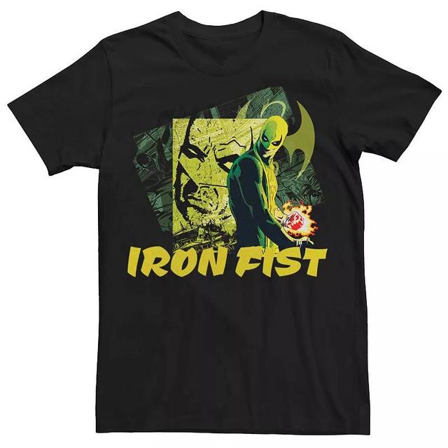 Mens Marvel Retro Iron Fist Panels Poster Tee Product Image