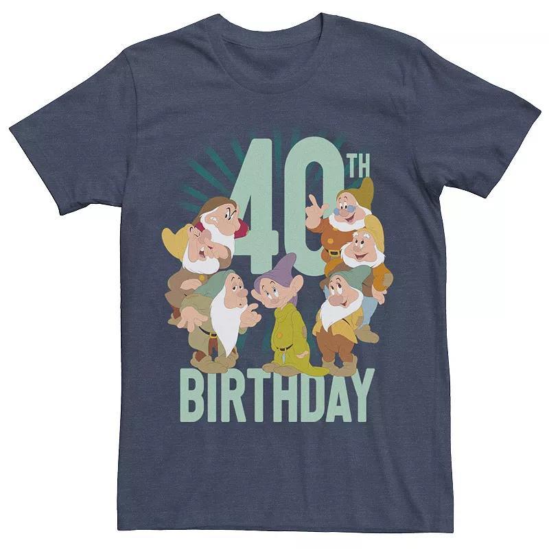 Mens Disney Snow White Dwarfs Group Shot 40th Birthday Tee Blue Product Image