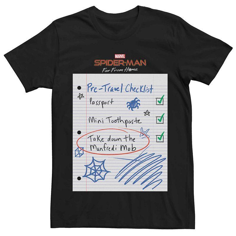 Mens Marvel Spider-Man: Far From Home Paper Checklist Tee Product Image