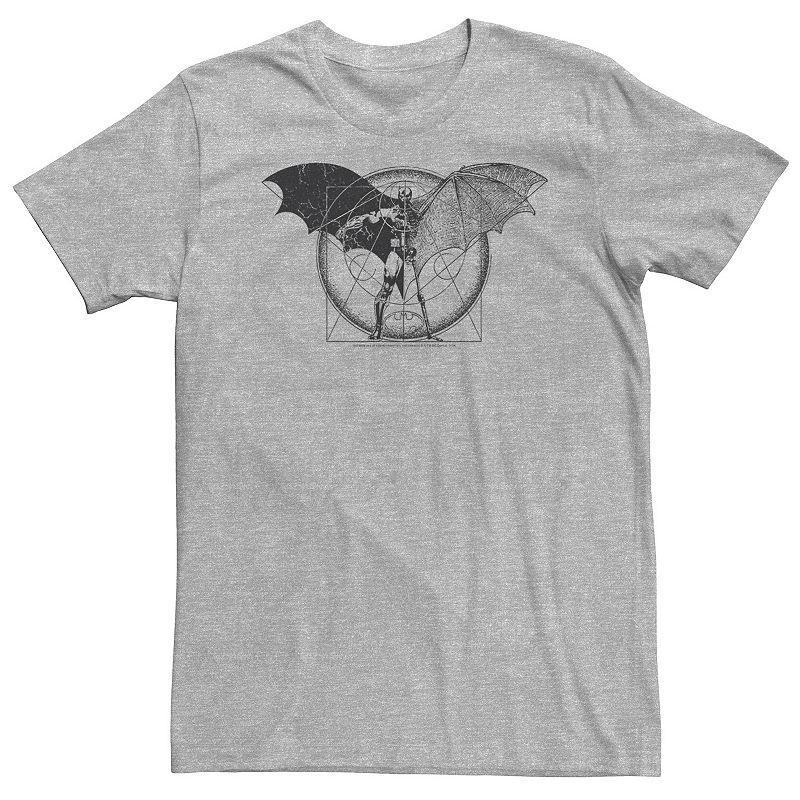 Big & Tall DC Comics Batman Half Skeleton Sketched Poster Tee, Mens Athletic Grey Product Image