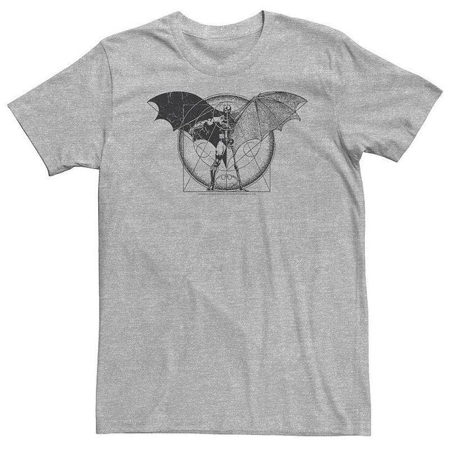 Big & Tall DC Comics Batman Half Skeleton Sketched Poster Tee, Mens, Size: 5XL, Grey Product Image