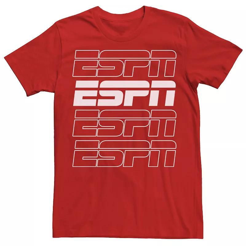 Mens ESPN White Logo Stack Tee Red Product Image