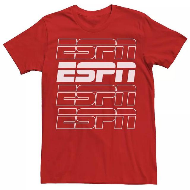 Mens ESPN White Logo Stack Tee Red Product Image