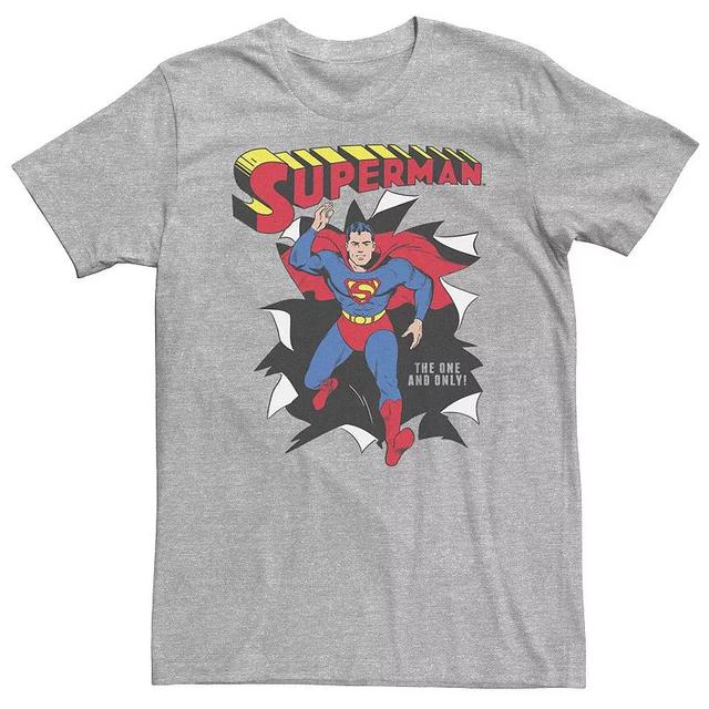 Big & Tall DC Comics Superman Through Wall Poster Tee, Mens Athletic Grey Product Image