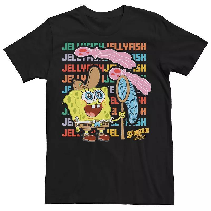 Mens SpongeBob Sponge On The Run Jellyfish Stack Tee Product Image