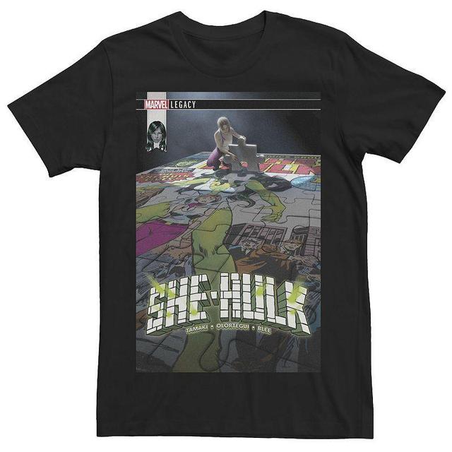 Mens Marvel She-Hulk Puzzle Pieces Comic Cover Tee Product Image